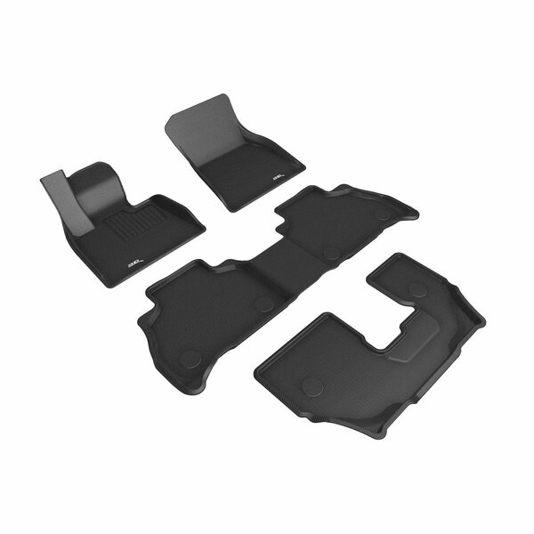 3D Maxpider G07 R1 R2 R3 7-Passenger Kagu Floor Mat for 2019-2021 BMW X7, Black L1BM10901509